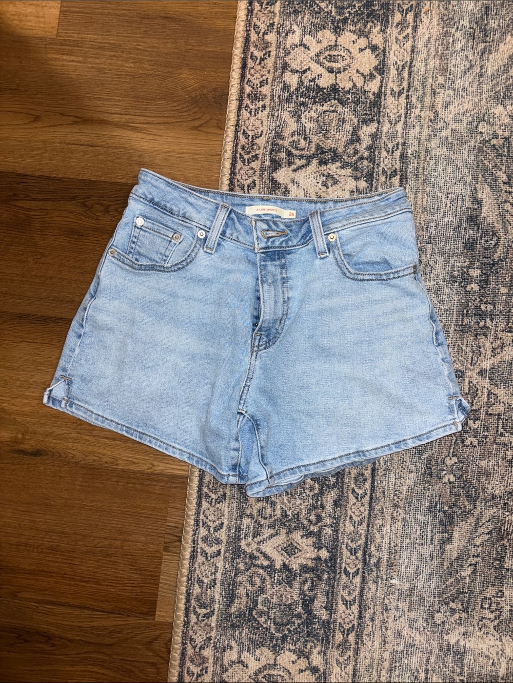 Levi's Light Blue High-Rise Denim Shorts